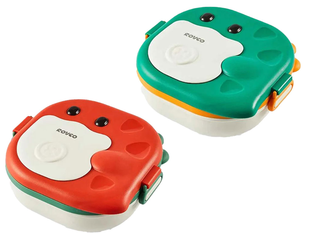 ظرف غذای چسبان داخل استیل کودک طرح دایناسور روکو rovco