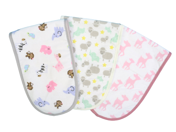 دستمال آروغ گیر نوزادی دخترانه 3 عددی بیبی فور لایف BABY 4 LIFE