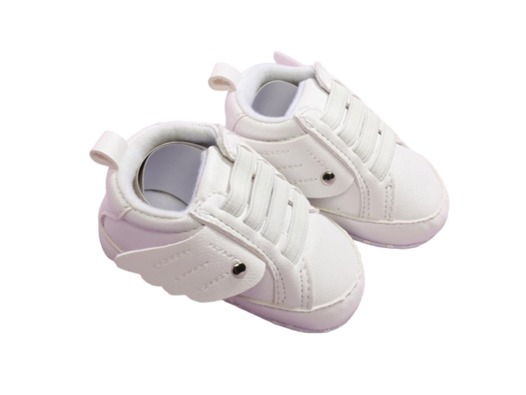 پاپوش استپ دار سفید دخترانه طرح بال فرشته