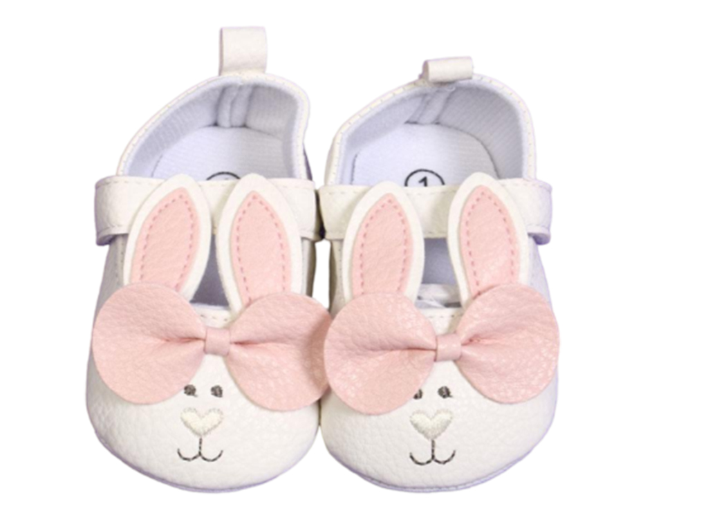 پاپوش استپ دار دخترانه سفید طرح خرگوش