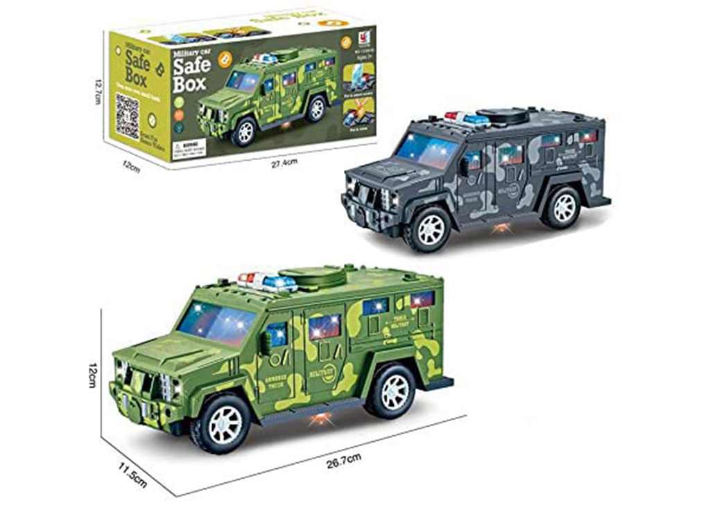 قلک طرح ماشین ارتشی حمل پول موزیکال