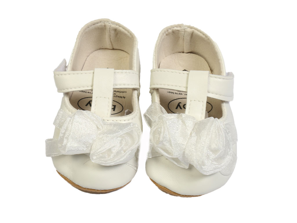 پاپوش استپ دار نوزادی دخترانه طرح شکوفه