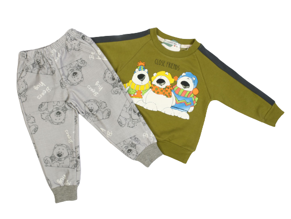 بلوز و شلوار راحتی پسرانه طرح خرس های قطبی کیدو مکس kido max