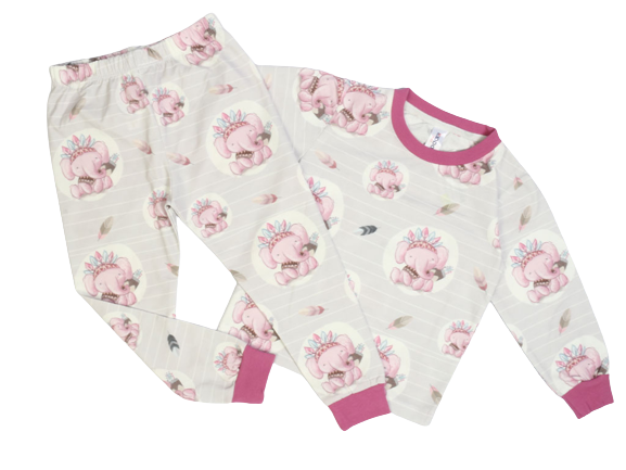 بلوز و شلوار راحتی دخترانه طرح فیل سرخ پوست کیدومکس kido max