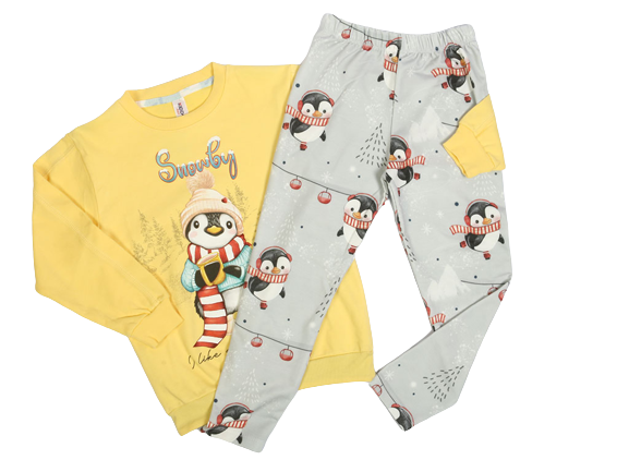 بلوز و شلوار راحتی دخترانه طرح پنگوئن کیدومکس kido max