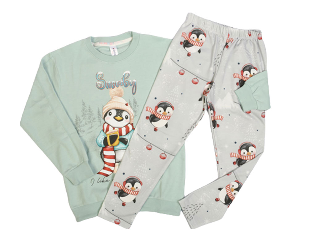 بلوز و شلوار راحتی دخترانه طرح پنگوئن کیدومکس kido max