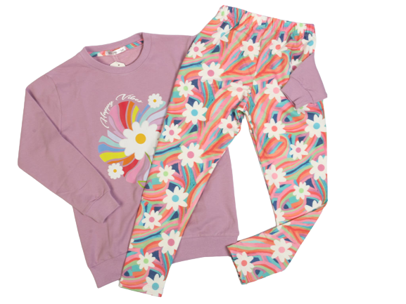 بلوز و شلوار راحتی دخترانه طرح گل کیدومکس kido max