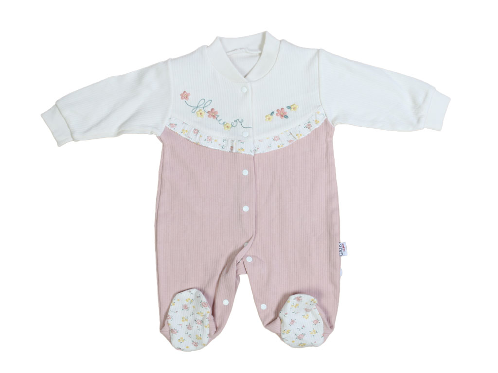 سرهمی جورابدار نوزادی دخترانه با پارچه راه راه گایه  G.A.Y.E