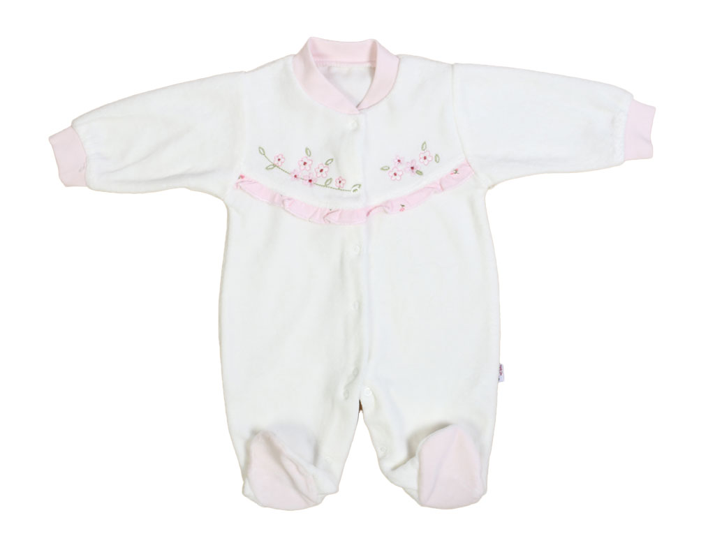 سرهمی مخمل نوزادی دخترانه طرح گلدار  G.A.Y.E