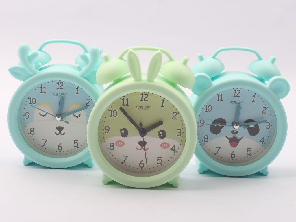 ساعت رومیزی پایه دار و زنگ دار کودک طرح حیوانات