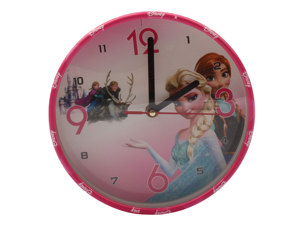 ساعت دیواری آرام گرد دخترانه طرح فروزن (سایز کوچک)