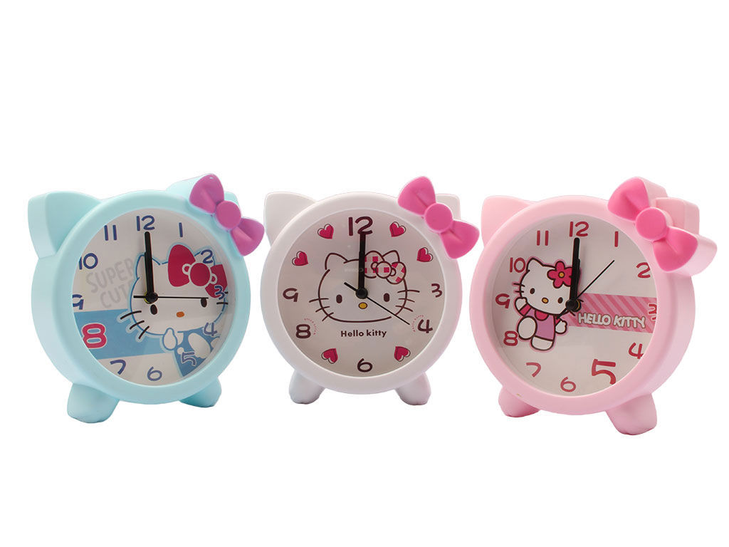 ساعت رومیزی پایه دار و زنگ دار دخترانه هلوکیتی Hello Kitty