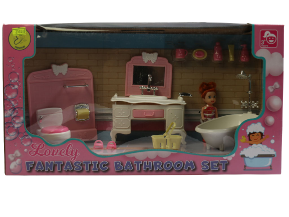 ست عروسک و وان حمام و سرویس بهداشتی اسباب بازی