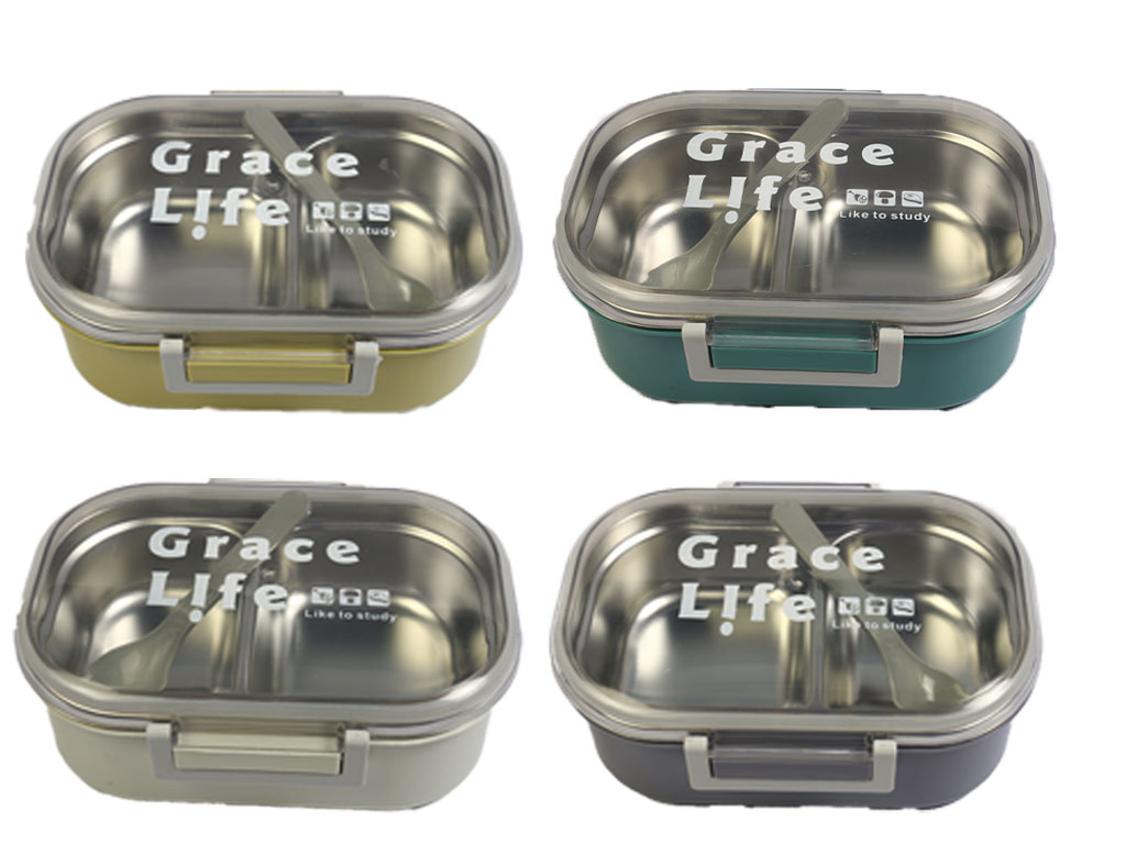 ظرف غذای داخل استیل به همراه قاشق Crace life
