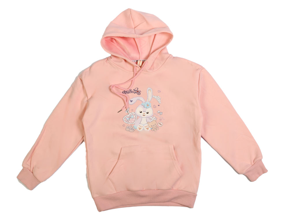 هودی داخل مخمل دخترانه طرح خرگوش