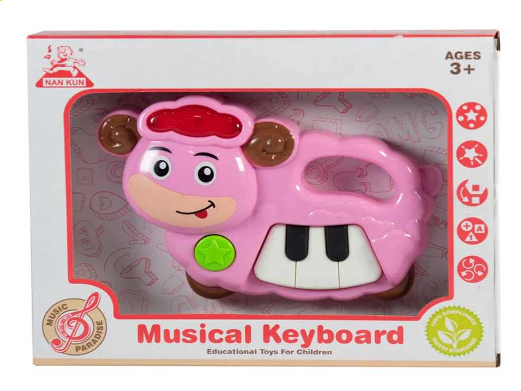 ارگ موزیکال و چراغ دار اسباب بازی سایز کوچک با طرح حیوانات