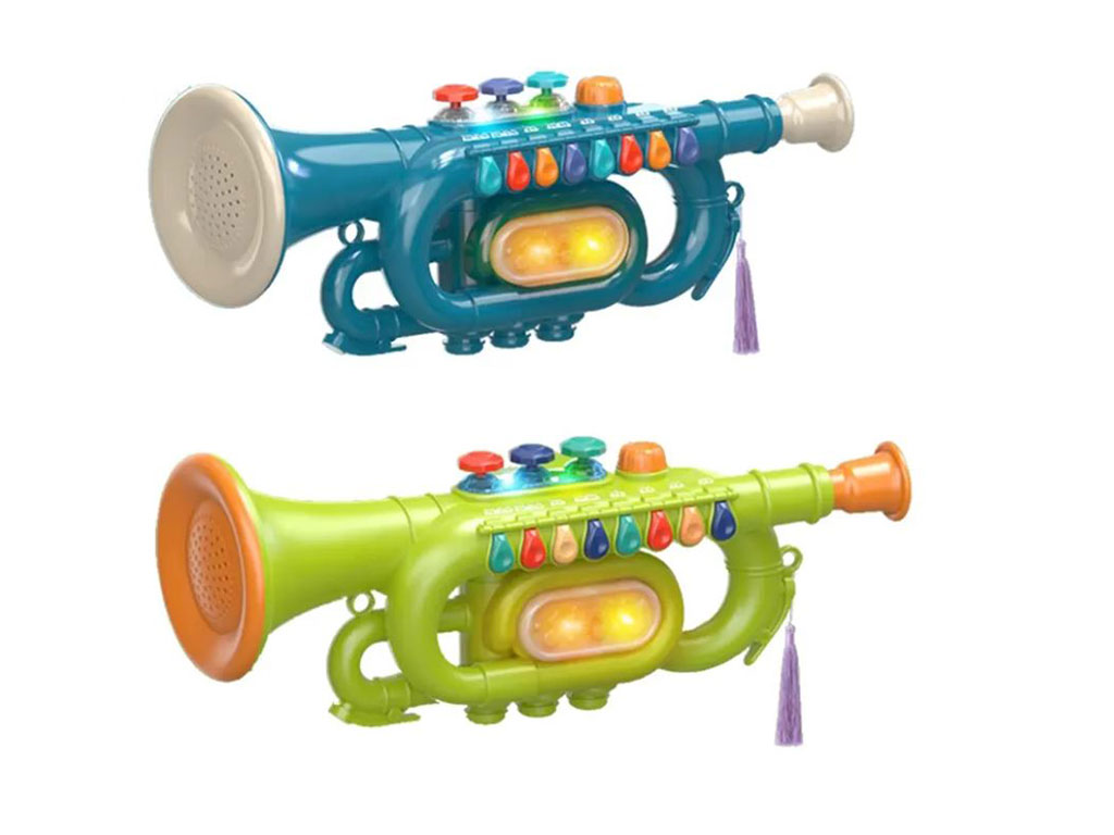 ترومپت موزیکال و چراغدار کودک با قابلیت نواختن