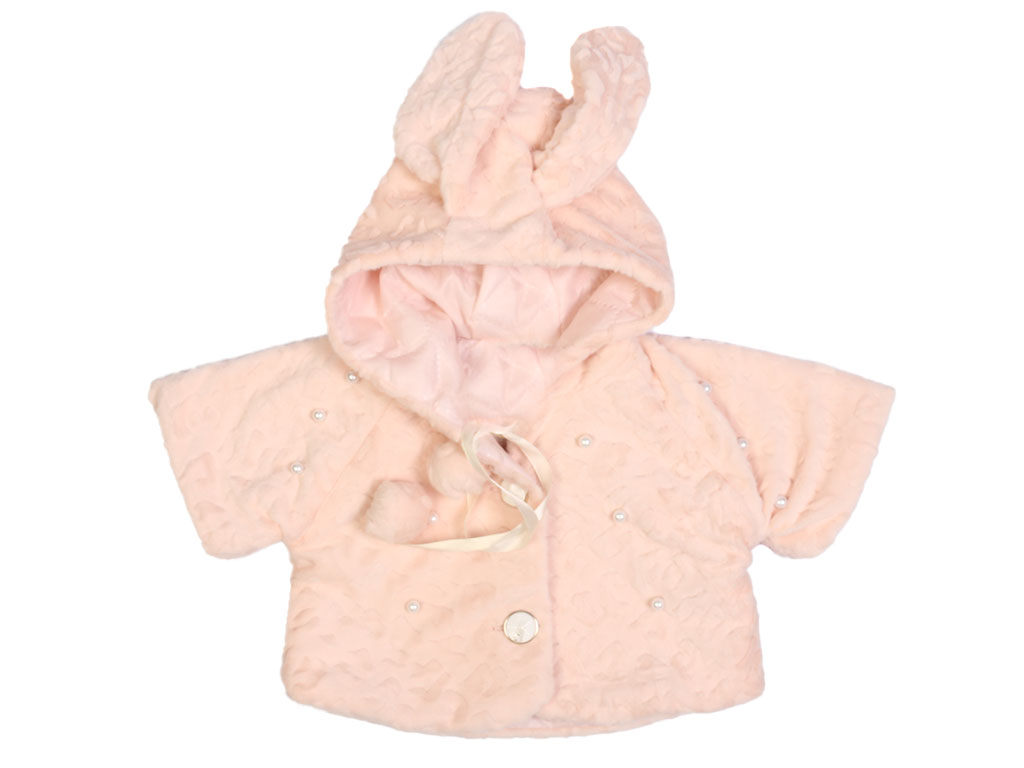شنل کلاه دار صورتی رنگ نوزادی