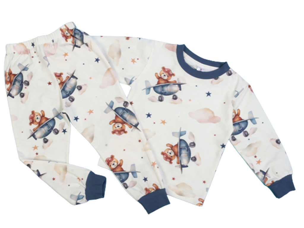 بلوز و شلوار راحتی پسرانه طرح خرس خلبان کیدومکس kido max