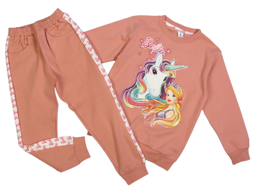 بلوز و شلوار راحتی دخترانه طرح باربی و اسب تک شاخ کیدومکس kido max