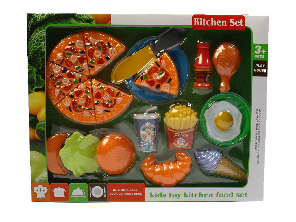 ست فست فود و بستنی همراه با پیتزای برشی 17 تکه اسباب بازی