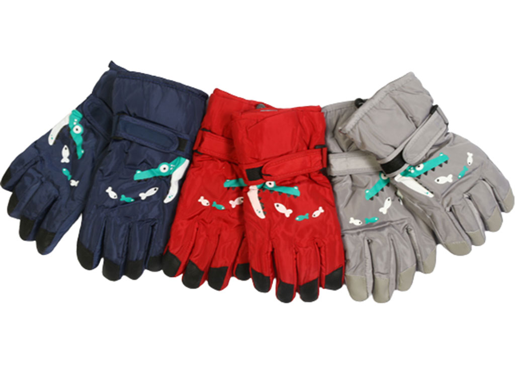 دستکش ضد آب و داخل کرکی کودک طرح تمساح و ماهی