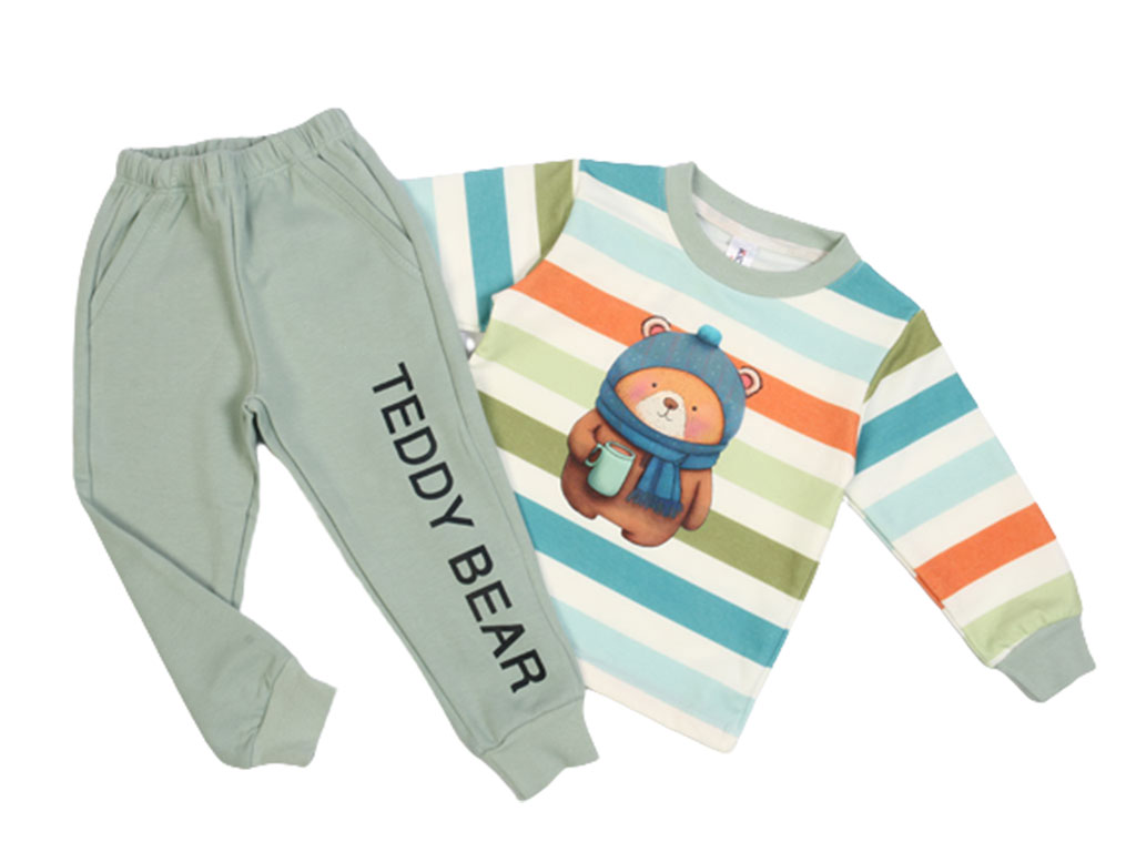 بلوز و شلوار راحتی پسرانه طرح خرس تدی کیدومکس kido max