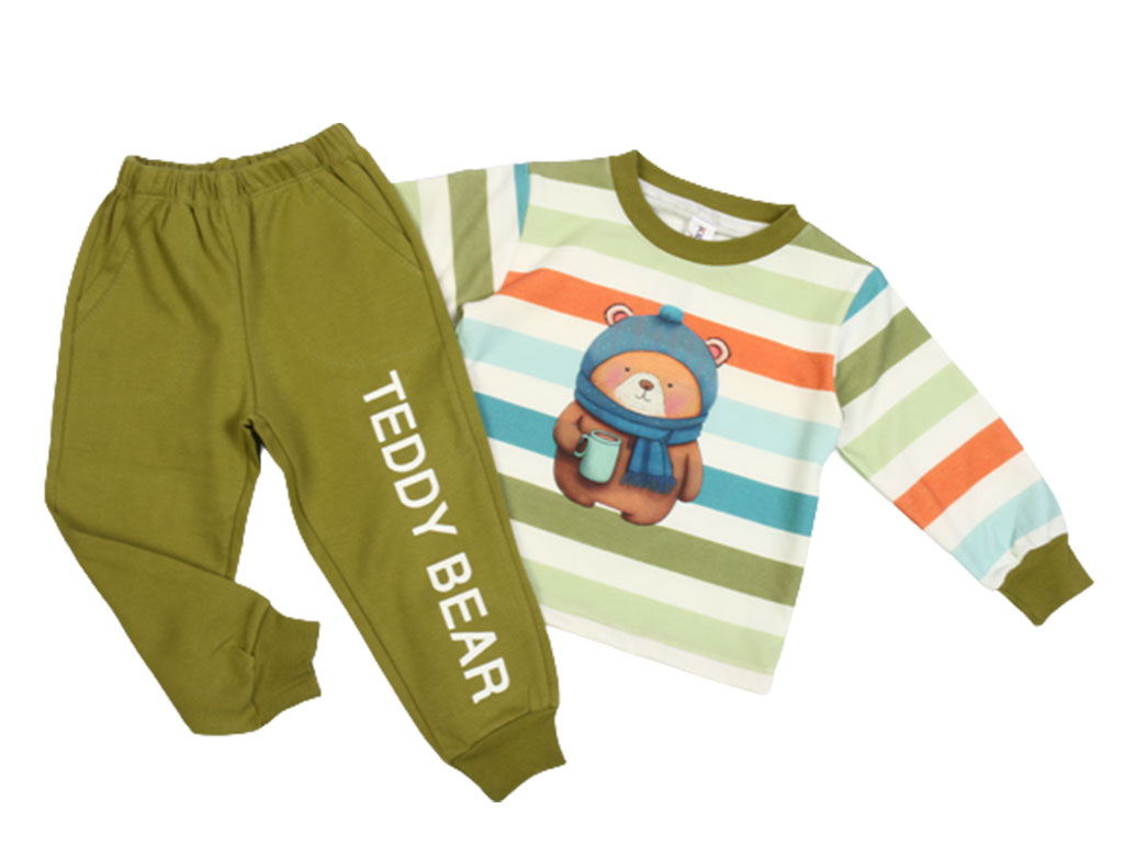 بلوز و شلوار راحتی پسرانه طرح خرس تدی کیدومکس kido max
