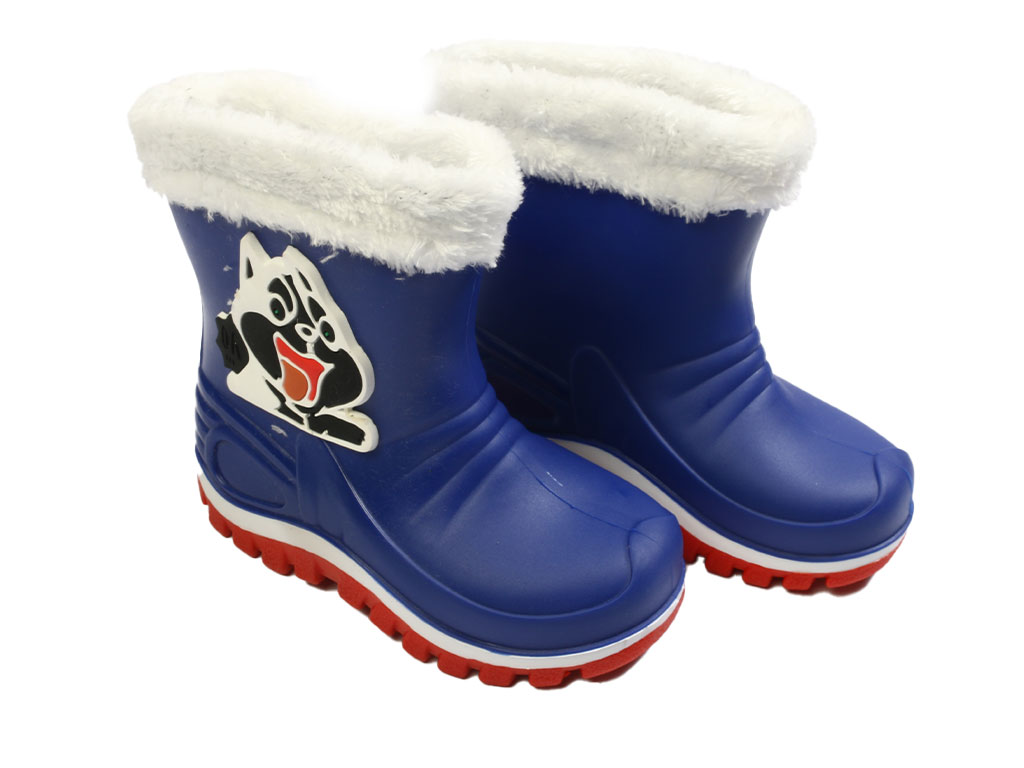 چکمه بچه گانه سرمه ای رنگ طرح سگ برجسته پایون payon