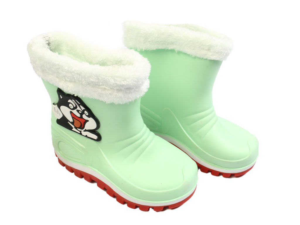 چکمه بچه گانه سبز رنگ طرح سگ برجسته پایون payon