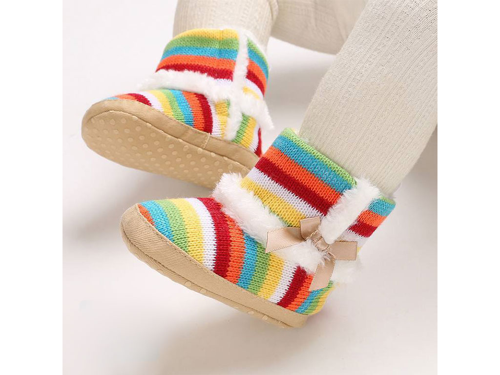 پاپوش استپ دار دخترانه نوزادی طرح نیم بوت