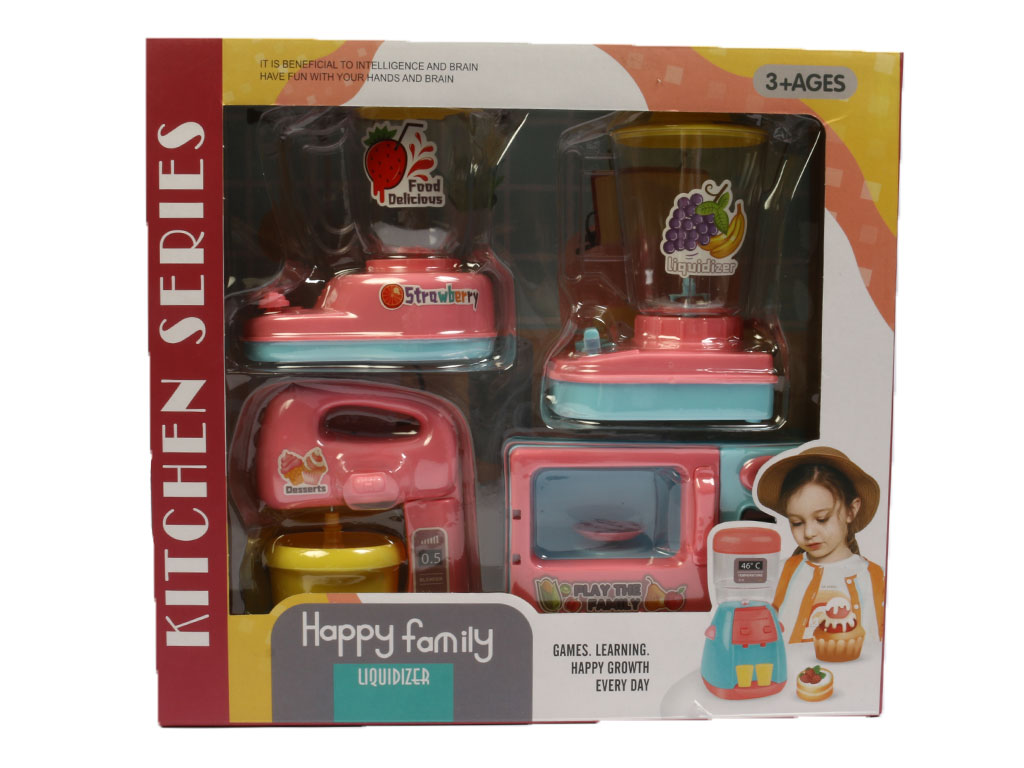 ست آشپزخانه 4 تکه بلندر، غذاساز و مایکروویو اسباب بازی مدل کوکی