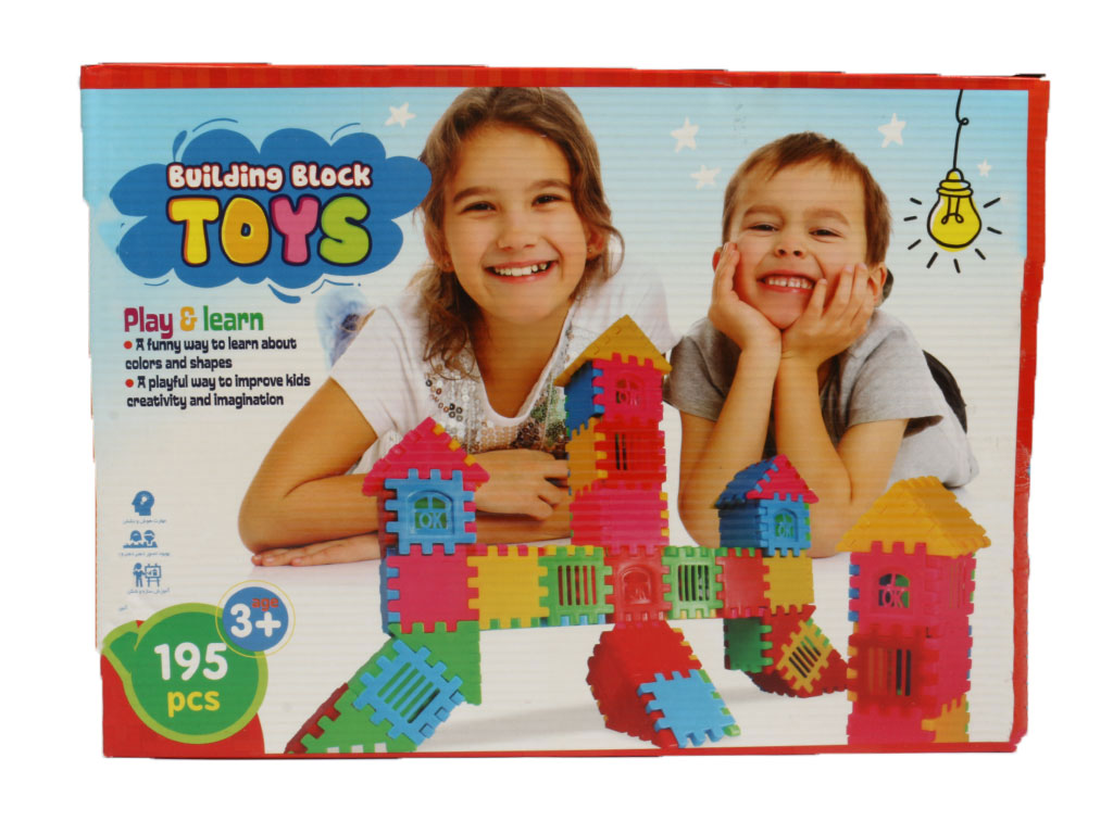 بلوک ساختنی مدل ساختمان سازی 195 قطعه اسباب بازی وانا vana