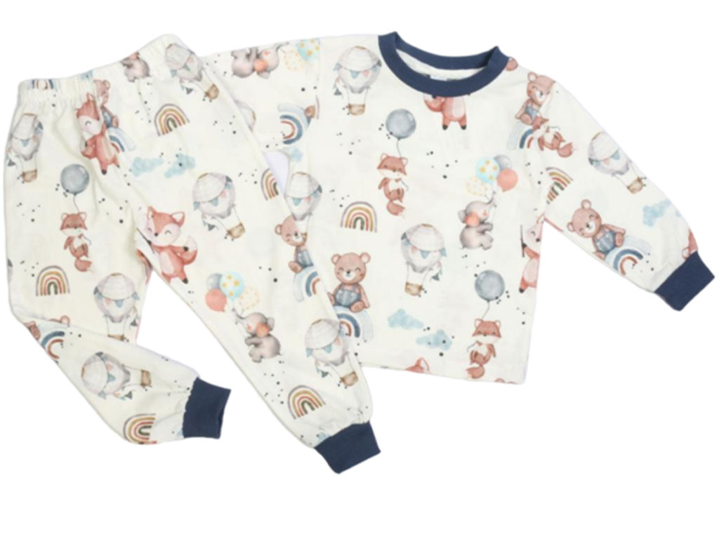 بلوز و شلوار راحتی پسرانه طرح فیل و روباه کیدومکس kido max