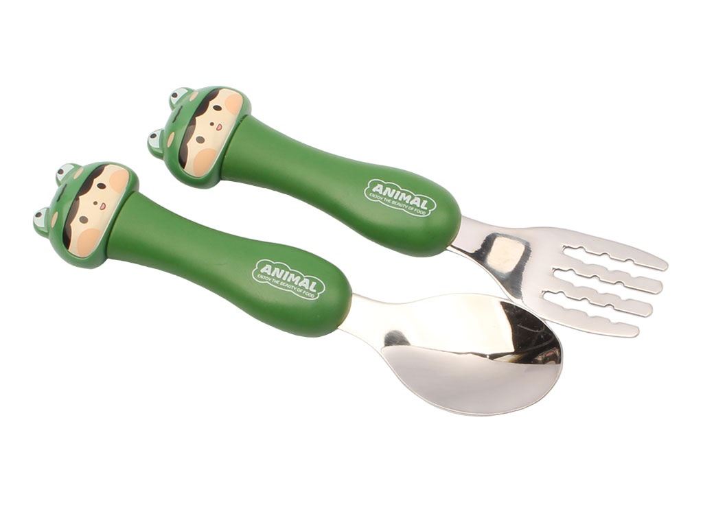 ست قاشق و چنگال کودک طرح بچه قورباغه ای (اورجینال)