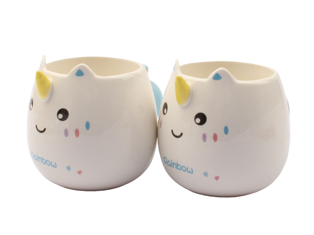 ماگ تپلی سرامیکی دسته دار طرح شاخدار کودک