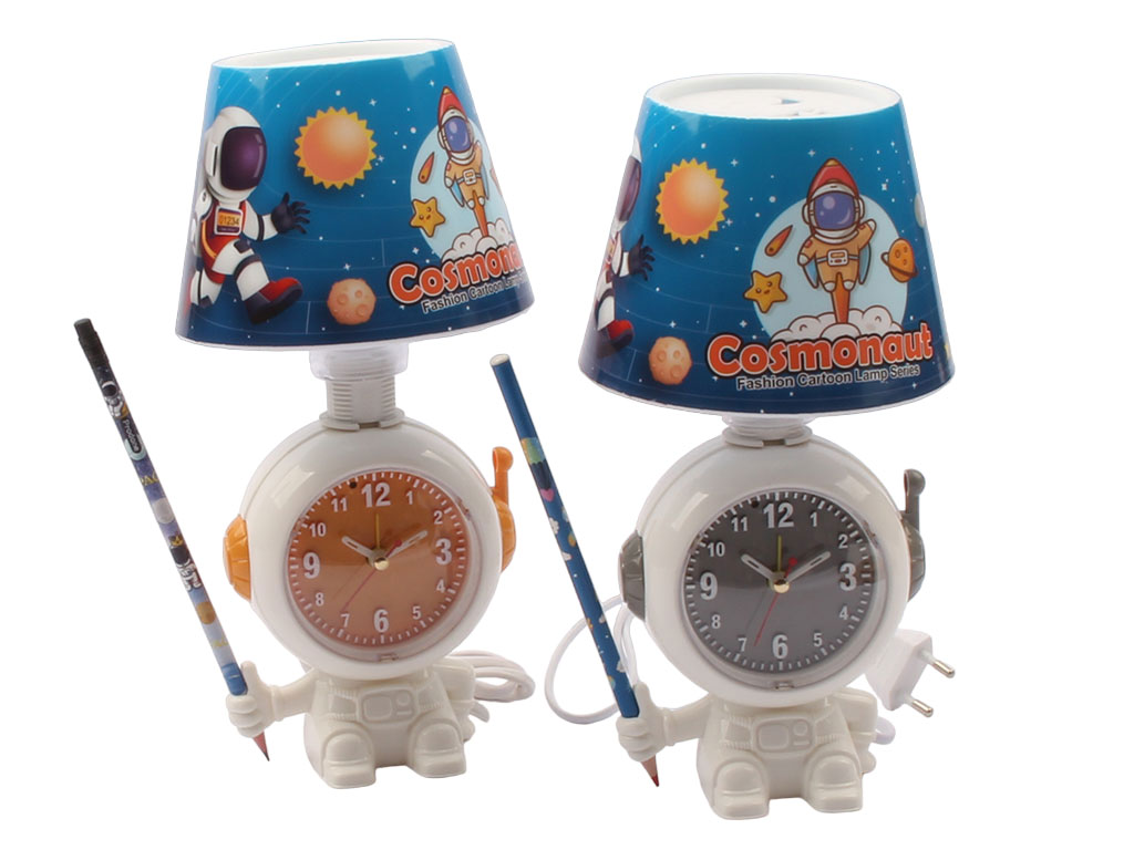 آباژور ساعت دار رومیزی بچگانه فضانورد