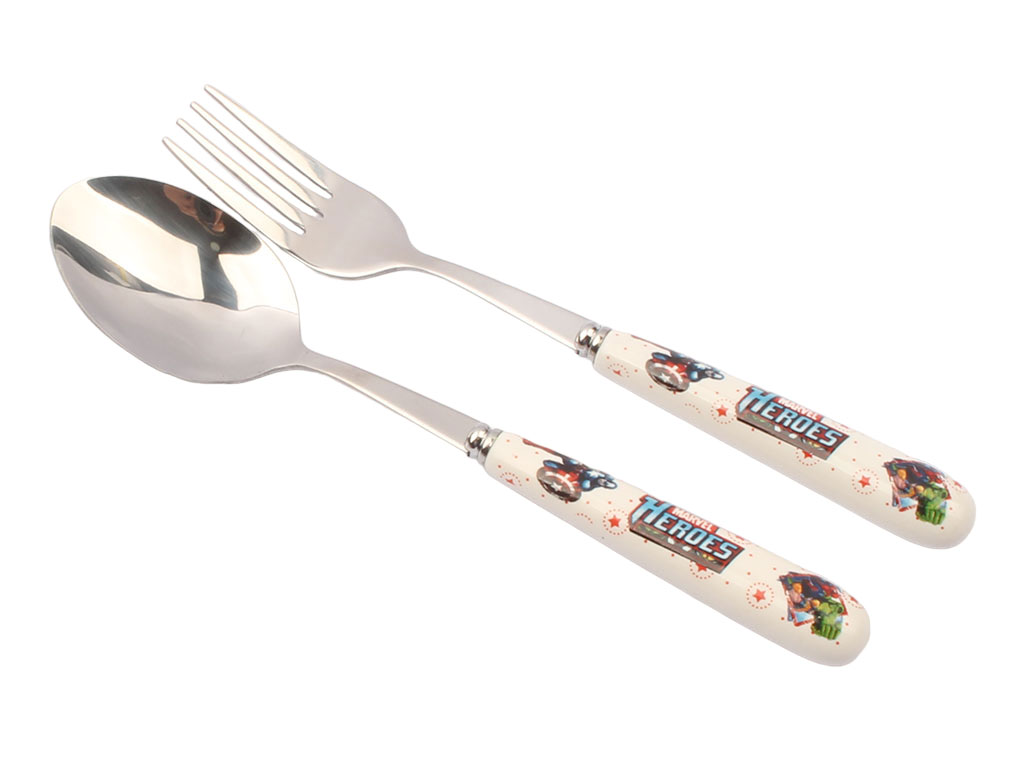 ست قاشق و چنگال پسرانه دسته سرامیکی طرح مرد آمریکایی