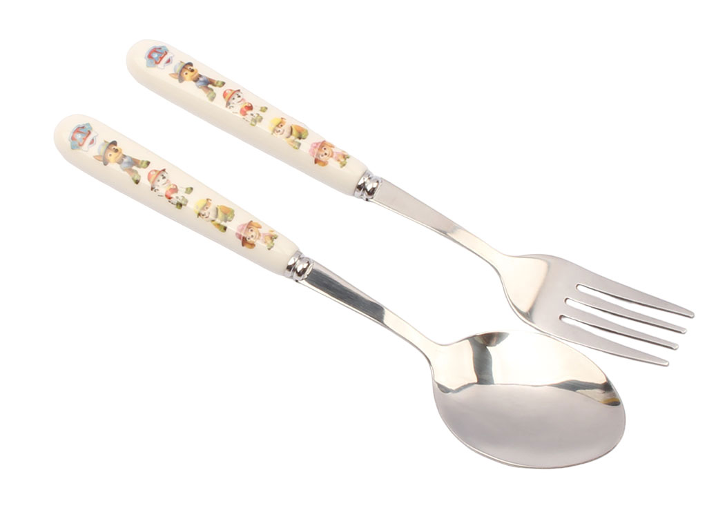 ست قاشق و چنگال کودک دسته سرامیکی سگ های نگهبان