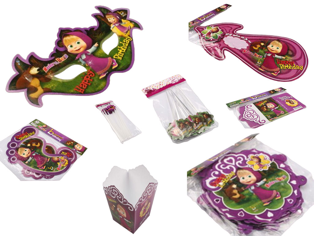 پک تم تولد دخترانه میشا و ماشا (7 تکه)