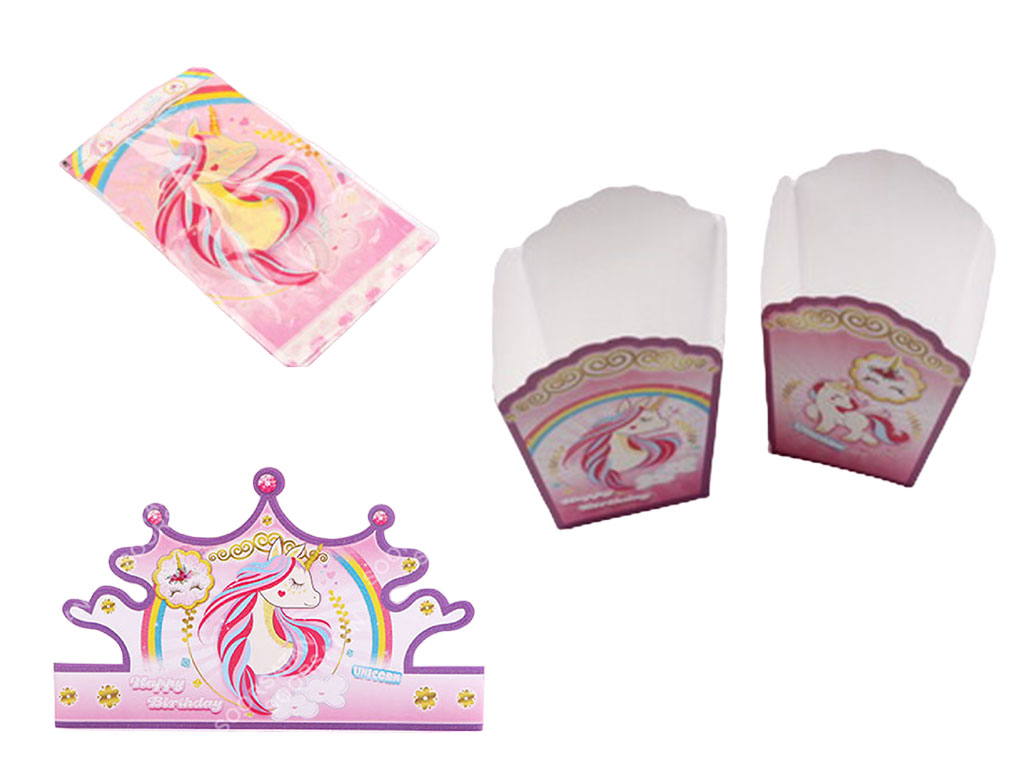 پک تم تولد دخترانه اسب تک شاخ (3 تکه)