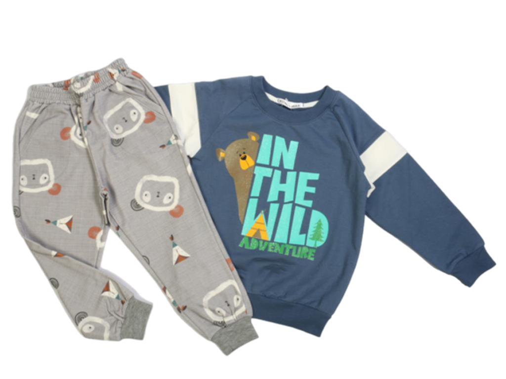 بلوز و شلوار راحتی پسرانه طرح خرس کیدومکس kido max