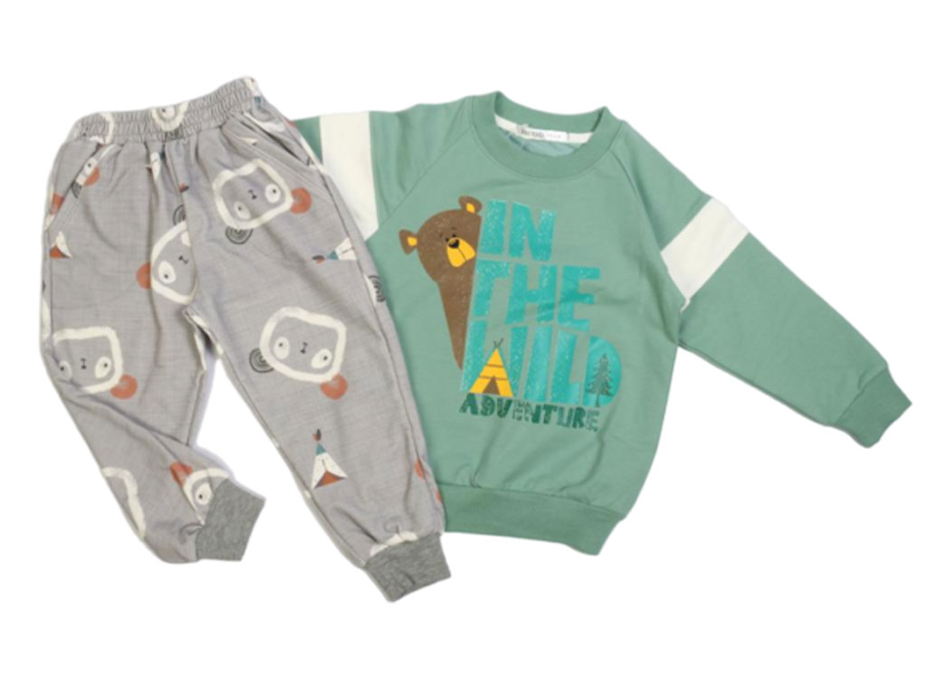 بلوز و شلوار راحتی پسرانه طرح خرس کیدومکس kido max