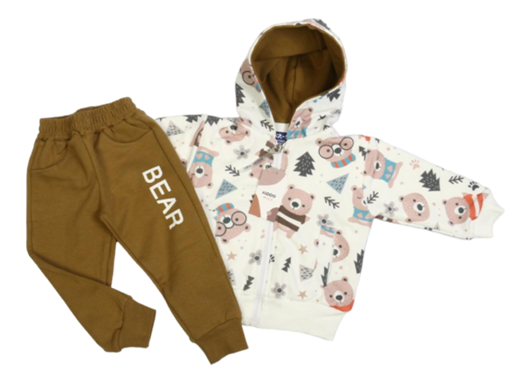 سویشرت کلاه دار و شلوار کودک لاینردار کیدومکس kido max