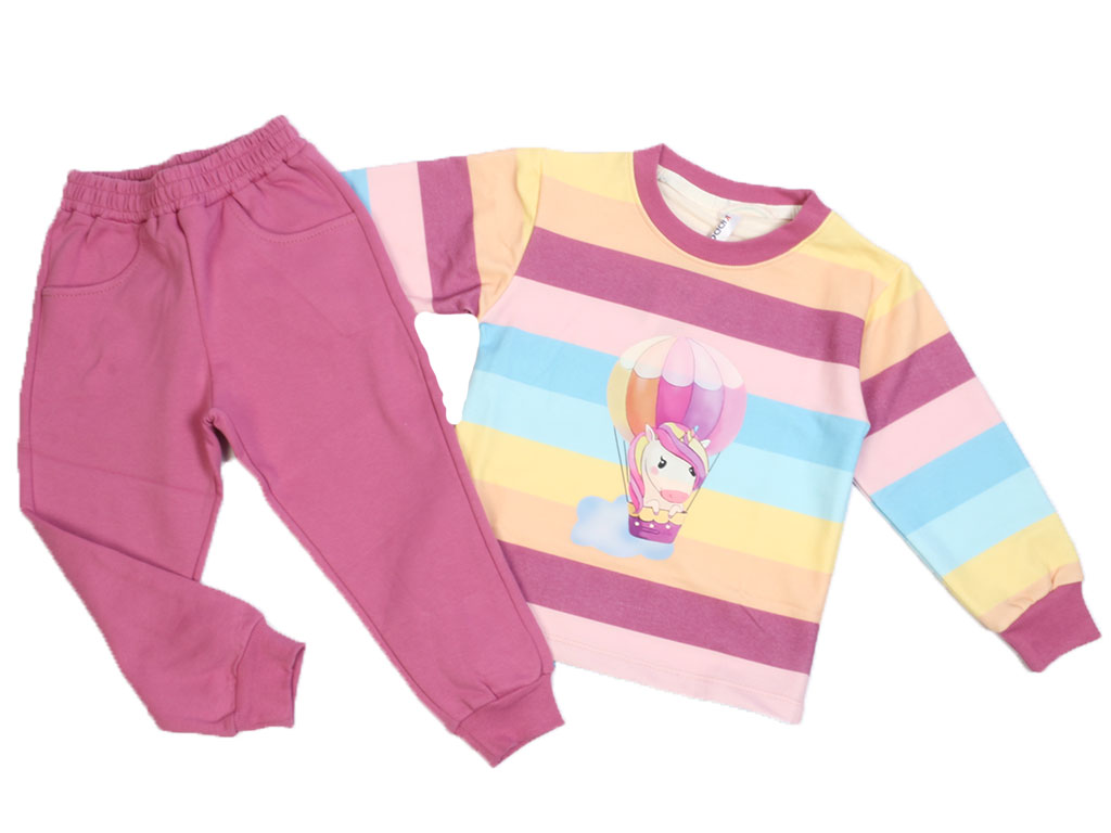 بلوز و شلوار راحتی دخترانه طرح اسب تک شاخ کیدومکس kido max