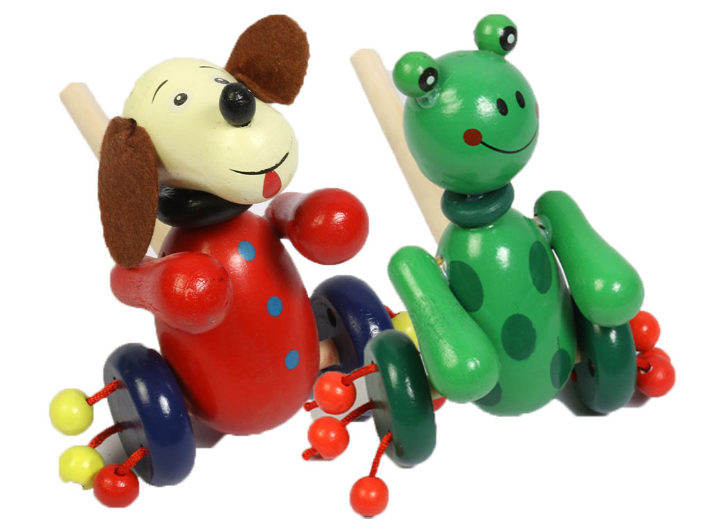 واکر کوچک مدل حیوانات چوبی غلتان