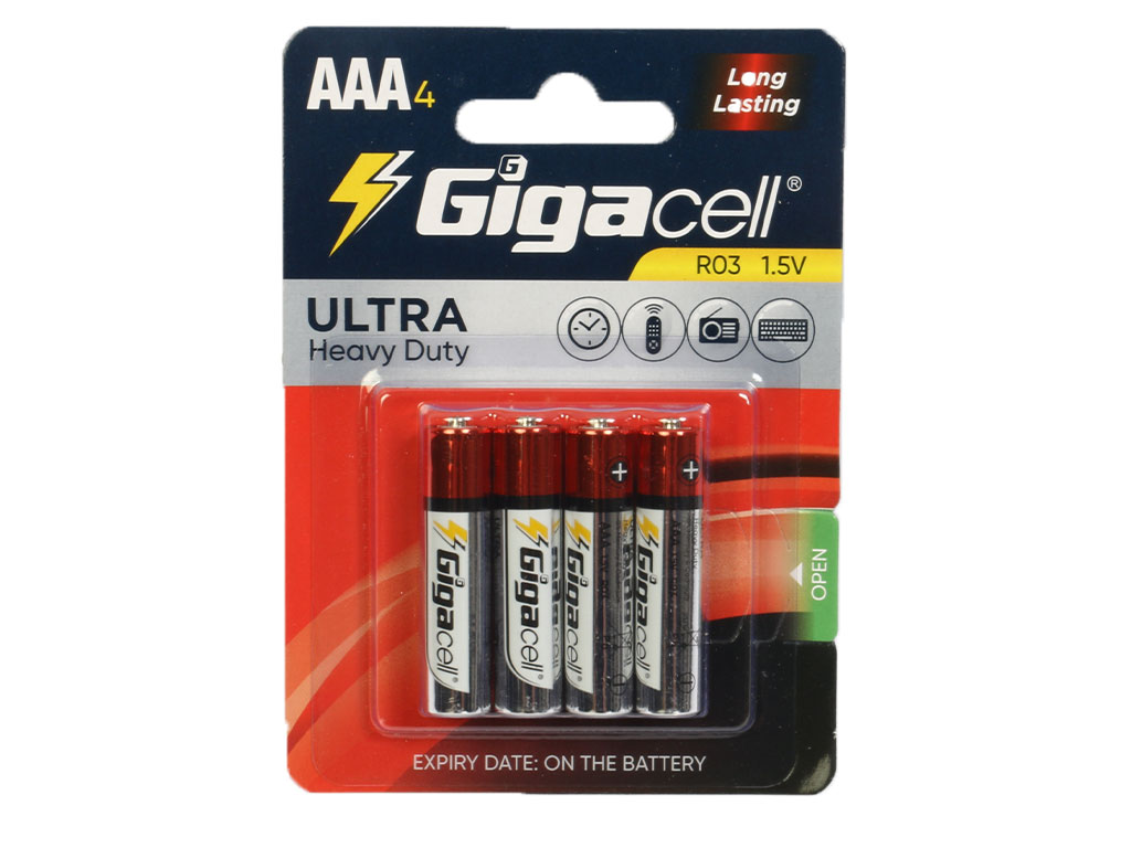باتری نیم قلمی 4 عددی مدل Ultra Heavy Duty گیگاسل Gigacell