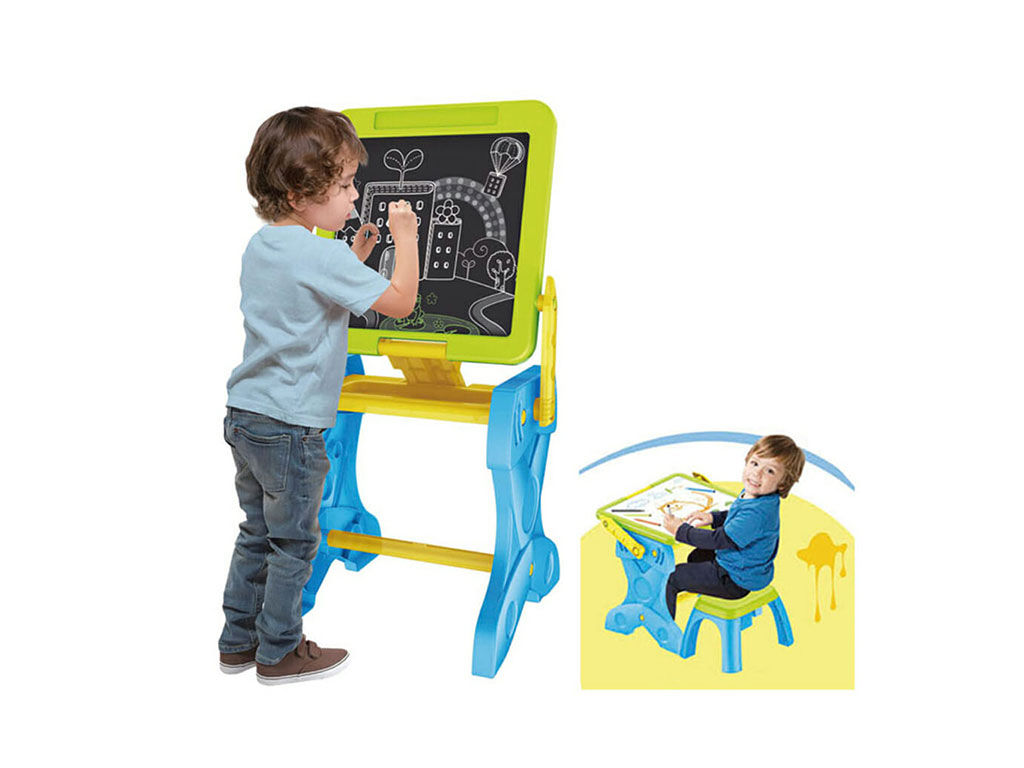 میز و تخته نقاشی پایه دار به همراه صندلی کودک