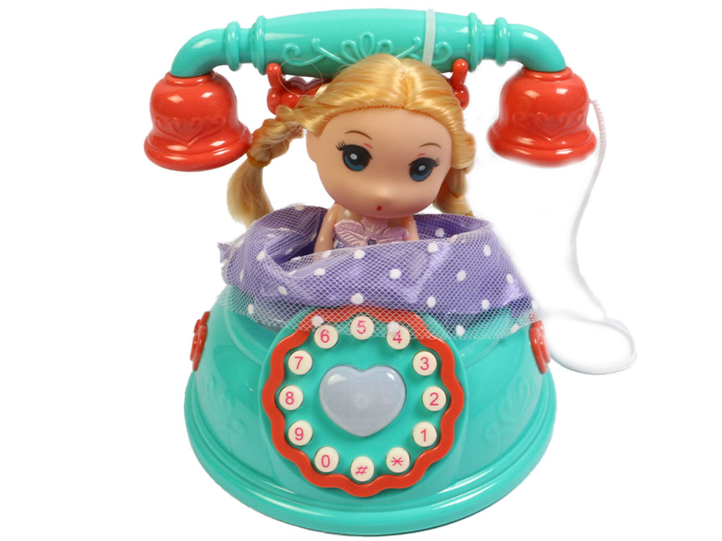 تلفن موزیکال و چراغدار اسباب بازی طرح دختر عروسکی