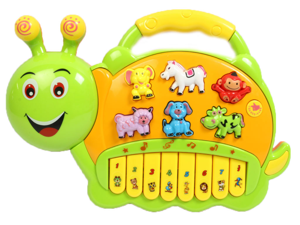 ارگ موزیکال و چراغ دار اسباب بازی طرح حلزون